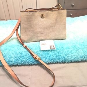 Anne Klein khaki & carnation sparkle crossbody